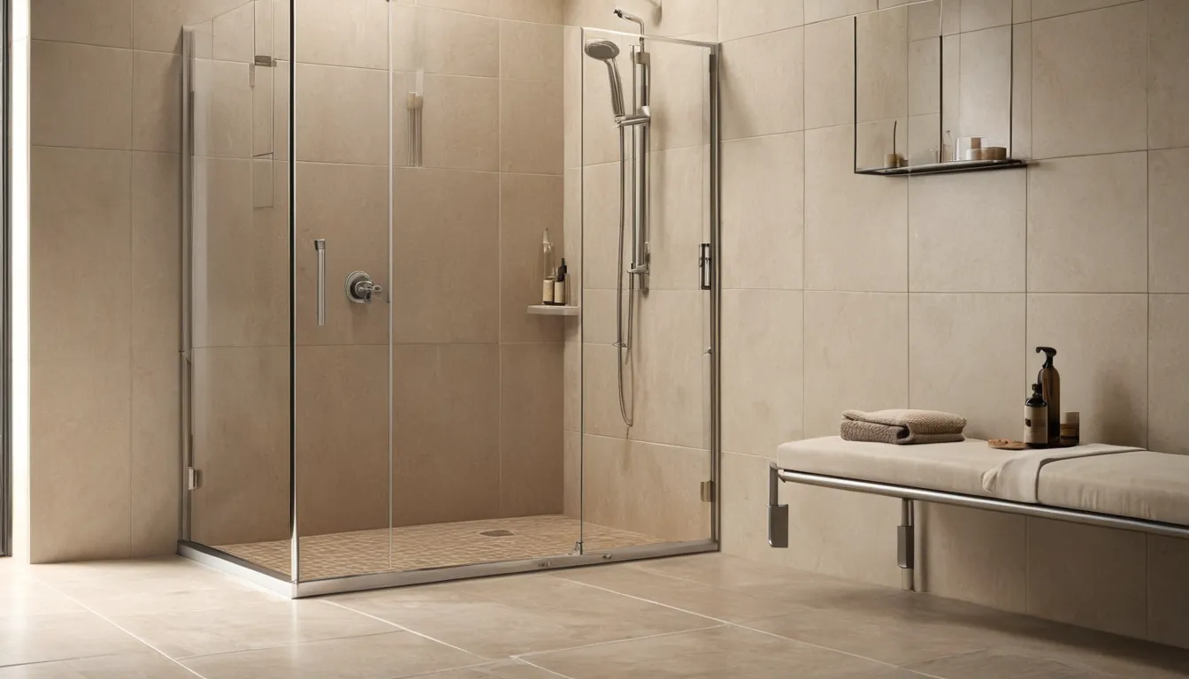 Accessible walk-in shower with bench and grab bars in a the Lakeville area home